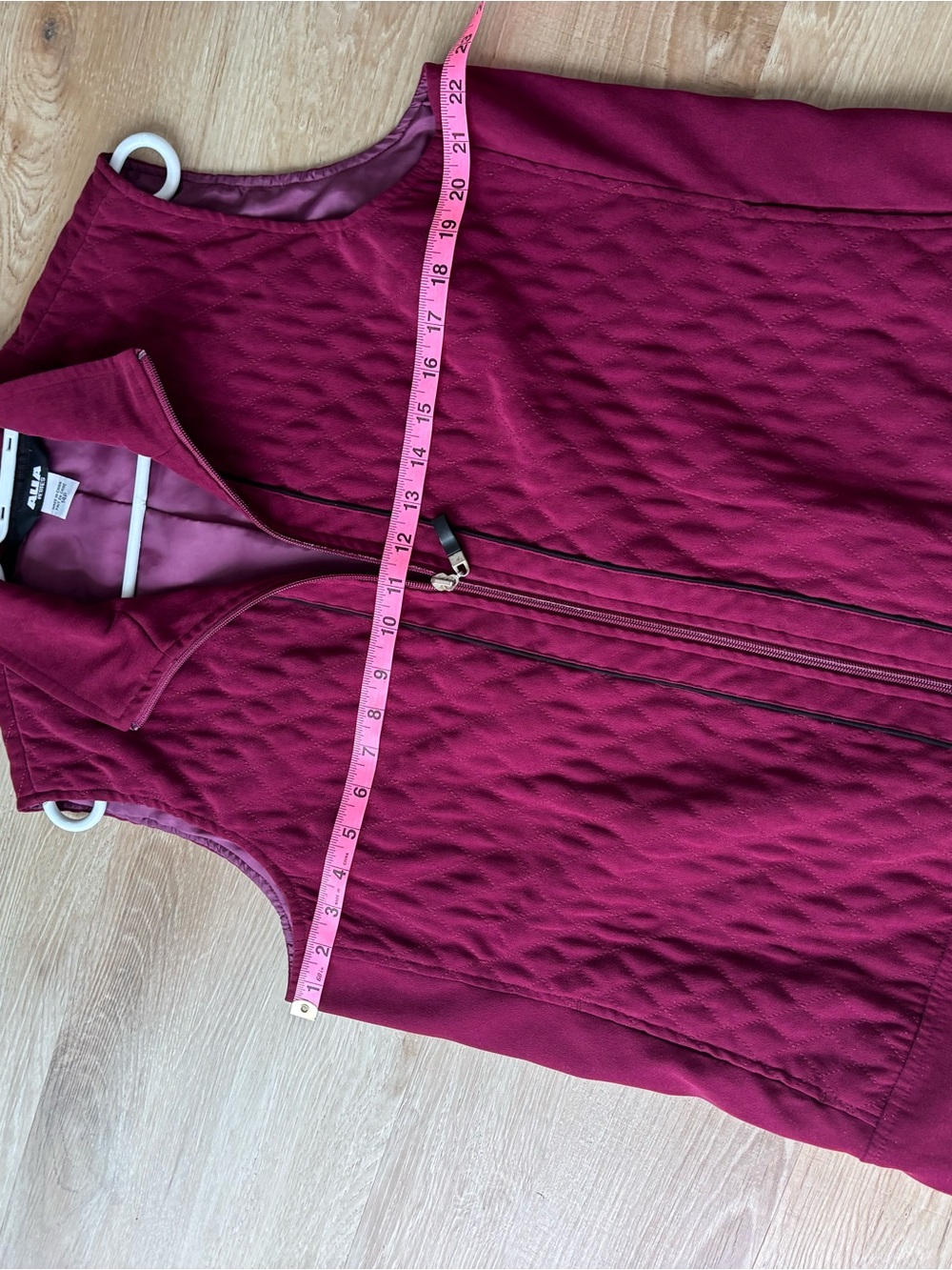 Alia Quilted Sleeveless Vest in Deep Berry - Picture 6 of 10